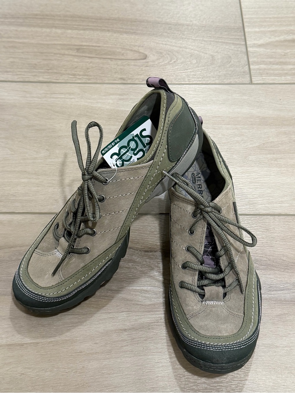 Merrell Mimosa Lace Hiking Shoes Women's Size 10 Dusty Olive Green Suede J68170